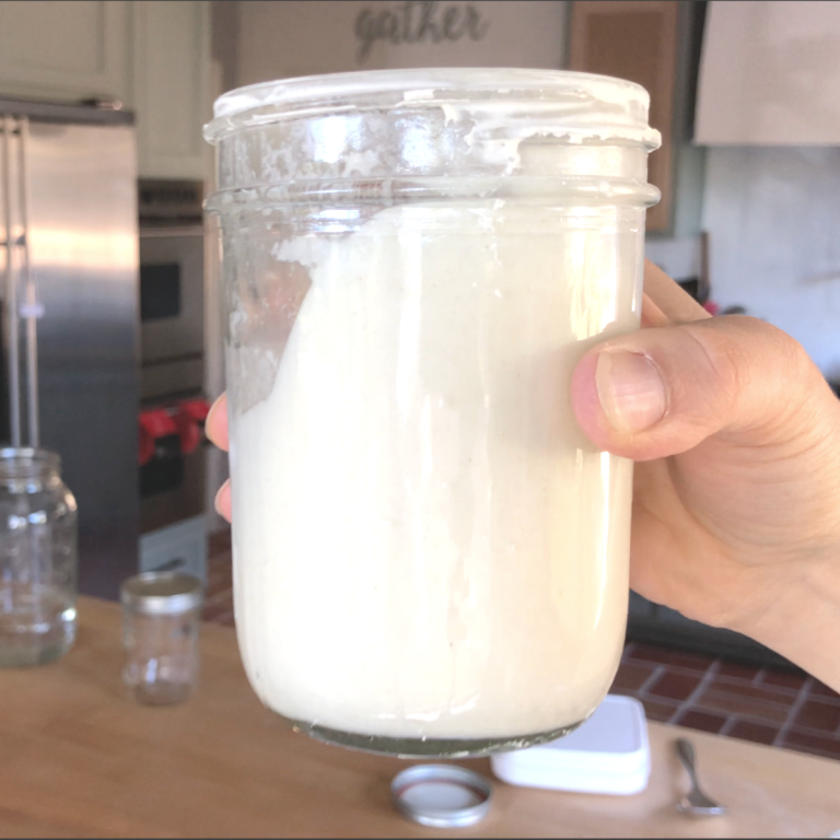 jar of sourdough discard for how to save sourdough discard post
