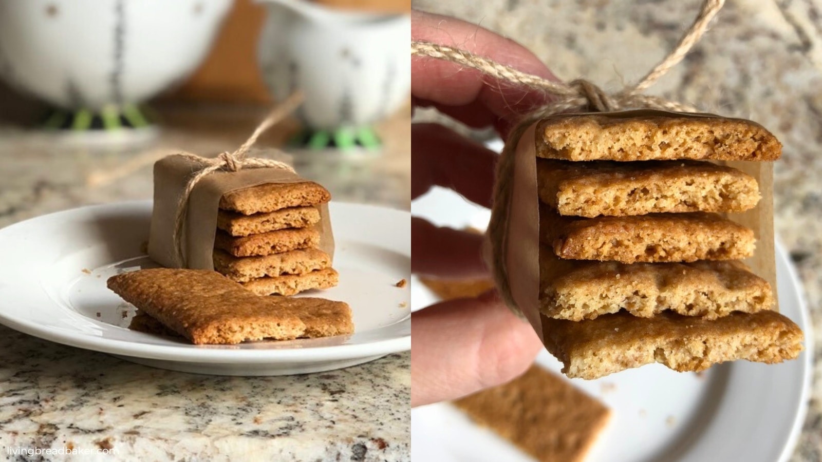 stack of sourdough discard graham crackers