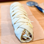 Sourdough Meat Filled Braided Bread, unbaked braided taco bread before baking