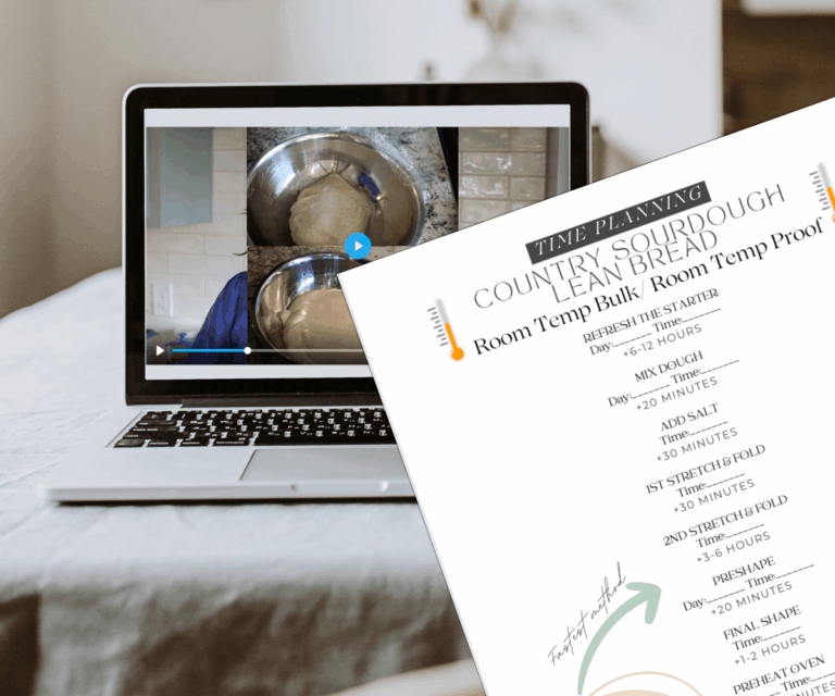 sourdough time planning worksheet and bulk ferment video freebie