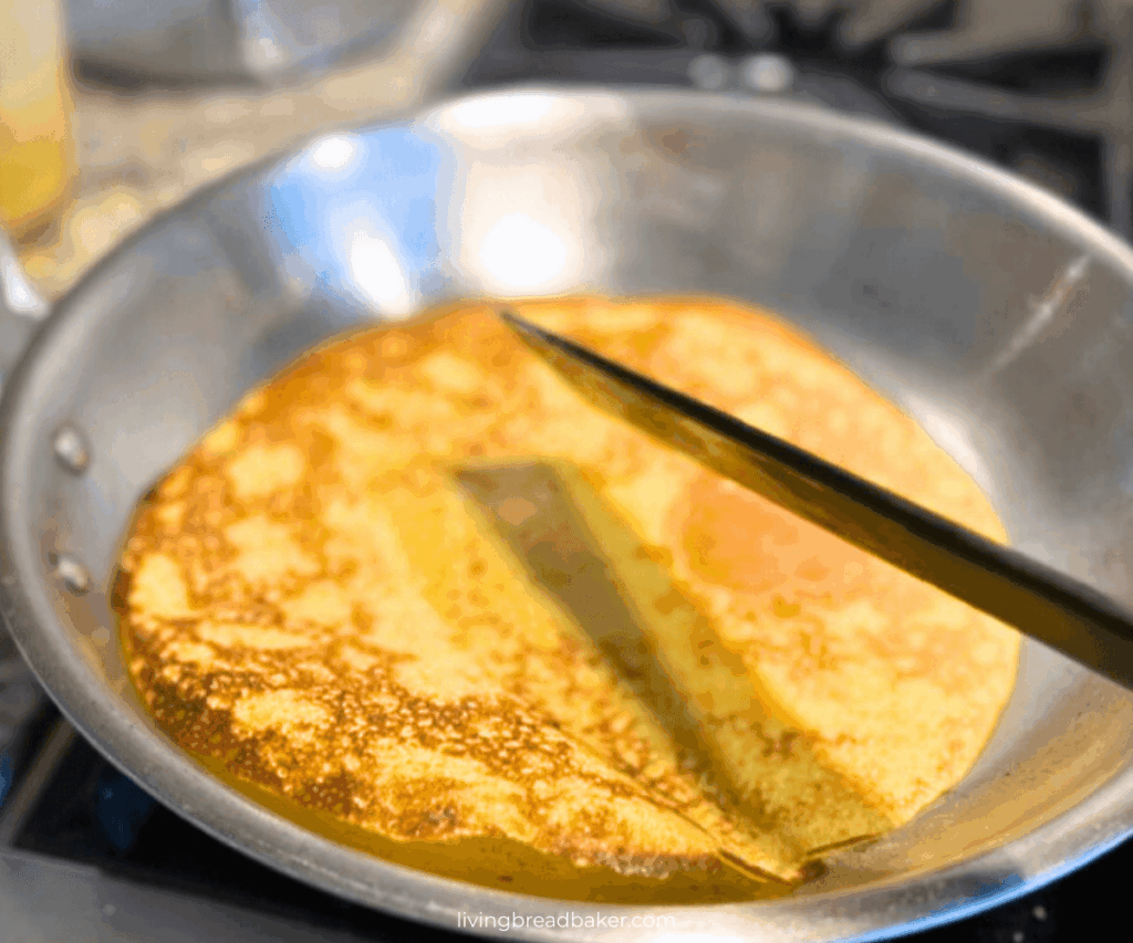 Easy Sourdough Discard Crepes Recipe blog image after flip 