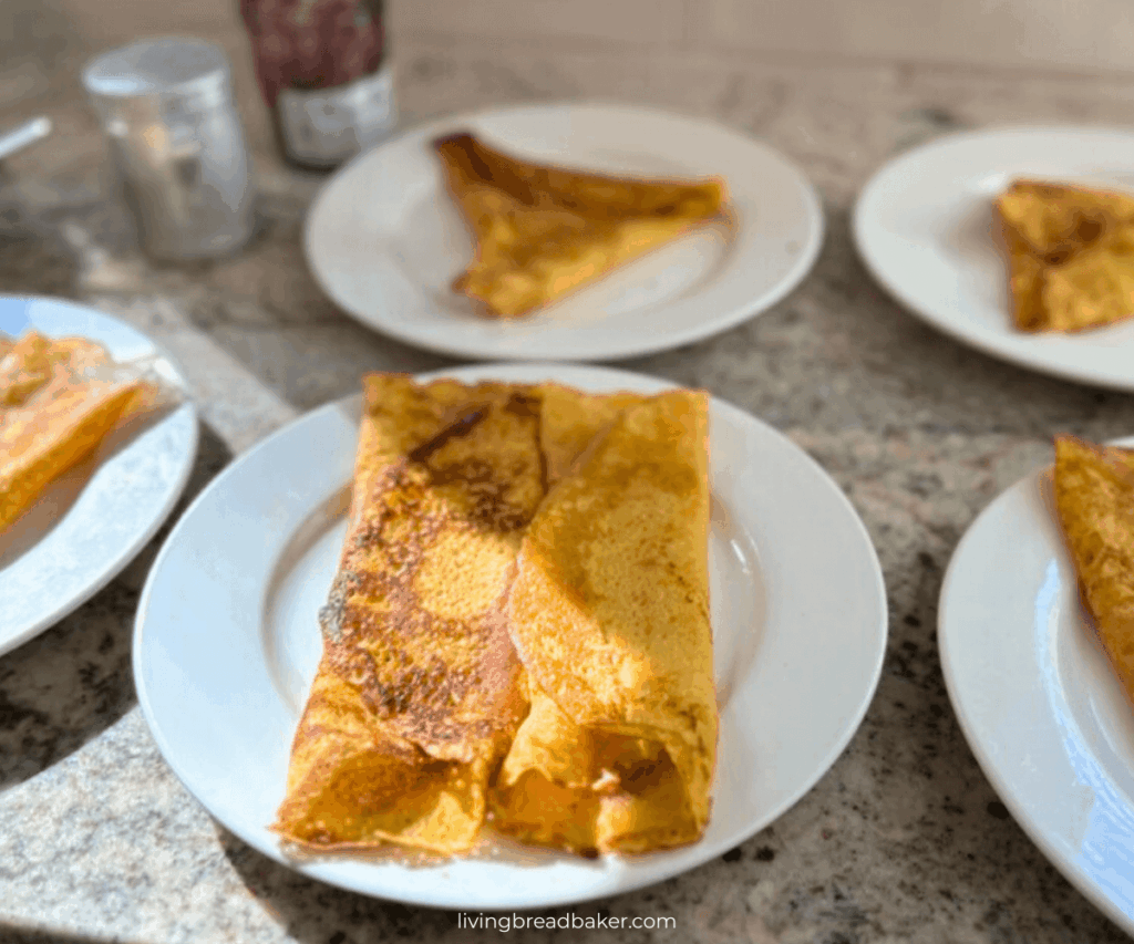 Easy Sourdough Discard Crepes Recipe blog image plated 